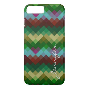 Retro Colorful Geometric Diamond Patroon #6 iPhone 8 Plus / 7 Plus Hoesje
