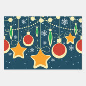 Retro Colorful Kerstversierontwerp Inpakpapier Vel (Voorkant)