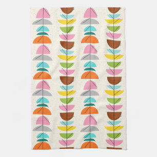 Retro Colorful Nests Kitchen Towel Theedoek