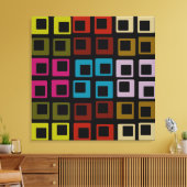 Retro Colorful Pattern Naadloos - Wrapped Canvas (Insitu (Woonkamer))
