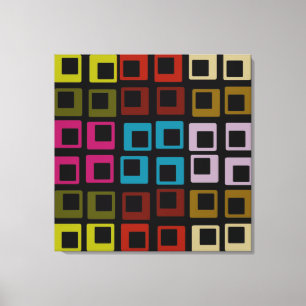Retro Colorful Pattern Naadloos - Wrapped Canvas