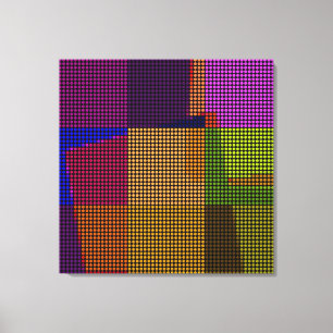 Retro Colorful Polka Dots Pop Art Wrapped Canvas Afdruk