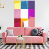 Retro Colorful Pop Art Wrapped Canvas (Insitu (Woonkamer))