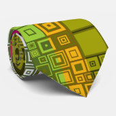Retro Colorful Pop Squares Art Pattern Stropdas (Opgerold)