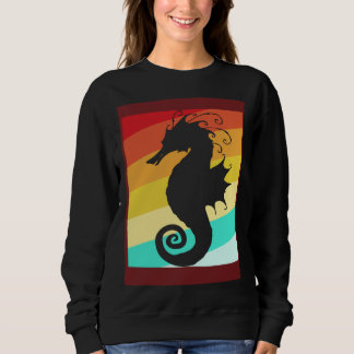 Retro Colorful Seahorse Trui