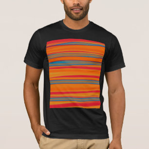 Retro Colorful Striped Abstracte Art T-shirt