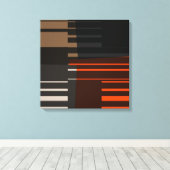 Retro Colorful Stripes Art Pattern Canvas (Insitu (Houten vloer))
