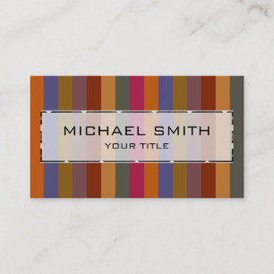 Retro Colorful Stripes Pattern #20 Visitekaartje