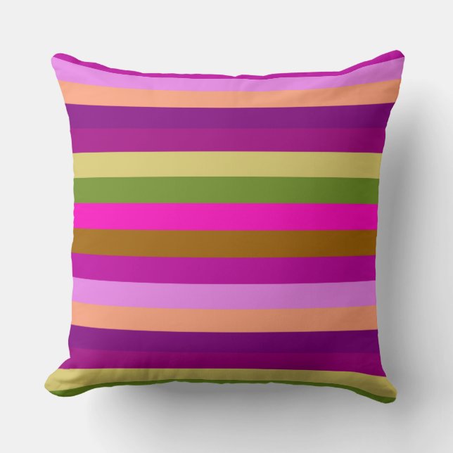 Retro Colorful Stripes Pattern #30 Kussen (Voorkant)