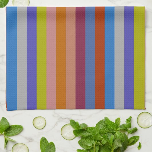 Retro Colorful Stripes Pattern #38 Theedoek (Gevouwen)