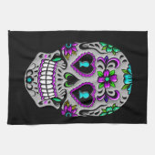 Retro Colorful Sugar Skull Theedoek (Horizontaal)