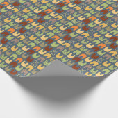 Retro Colors Bunny Shapes Pattern Cadeaupapier (Hoek)