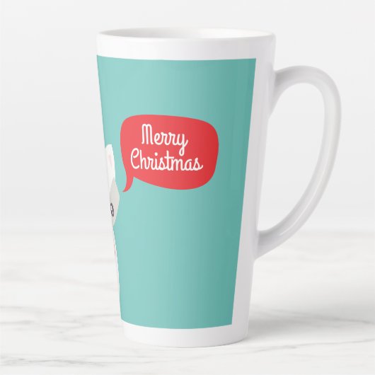 Retro Colors kerstfox Latte Mok (Rechts)