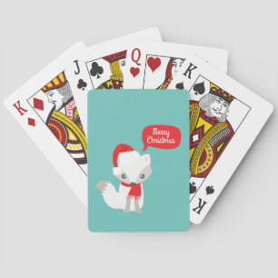 Retro Colors kerstfox Pokerkaarten