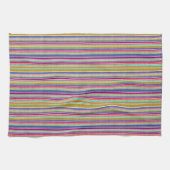 Retro Colors Textured Look Stripes Theedoek (Horizontaal)