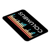 Retro  Columbus Ohio Skyline Magneet (Rechterzijde)