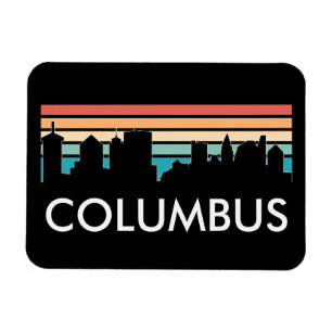Retro  Columbus Ohio Skyline Magneet