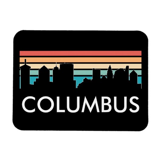 Retro  Columbus Ohio Skyline Magneet (Horizontaal)