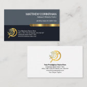 Retro Column Layers Gold Stripe Christelijke pasto Visitekaartje (Voorkant / Achterkant)