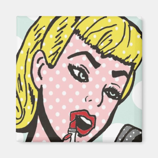 Retro Comic Book Cutie Magnet Magneet (Voorkant)