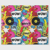 Retro Comic Book Pop Kunstkinderen van 12 septembe Cadeaupapier (Vlak)