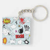 Retro Comic Explosie Pop Art Sleutelhanger (Achterkant)