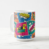 Retro Comic Explosion - Levendige Pop Art Koffiemok (Voorkant links)