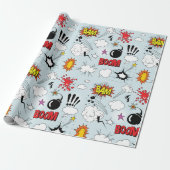Retro Comic Explosion Pop Art Cadeaupapier (Uitgerold)