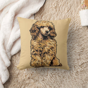 Retro Comic Halftone Poodeldog Grafische Kunst Kussen