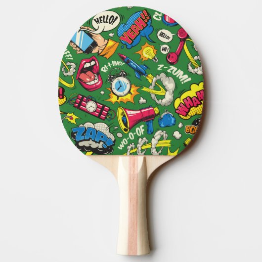 Retro Comic Ping Pong Paddle Dubbelzijdige Koelhei Tafeltennisbatje (Achterkant)