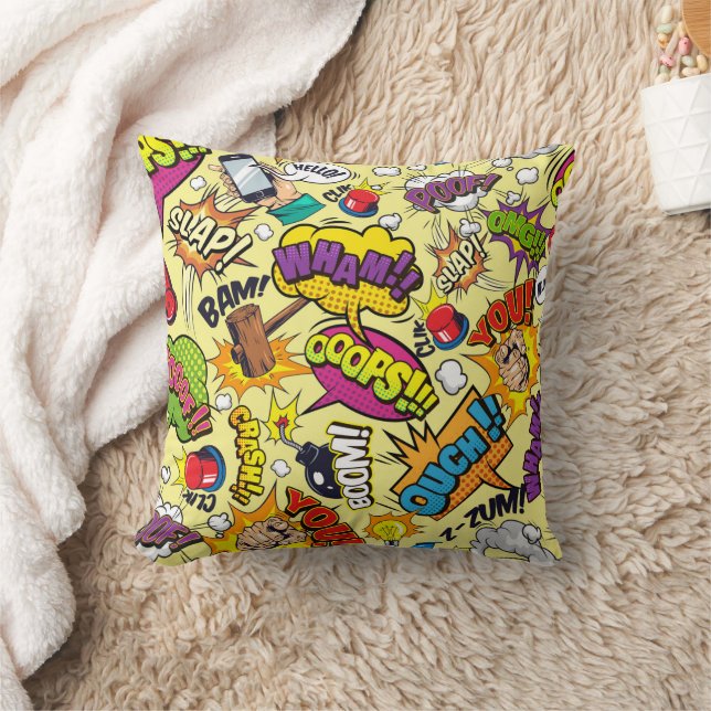 Retro Comic Pop Art Sierkussen (Deken)