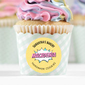 Retro Comic Pop Kunst Nostalgische Bakkerij Taart  Ronde Sticker