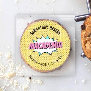 Retro Comic Pop Kunst Nostalgische Bakkerij Taart Ronde Sticker