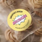 Retro Comic Pop Kunst Nostalgische Bakkerij Taart  Ronde Sticker