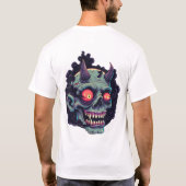 Retro Comic Style Monster Skull T-shirt (Achterkant)