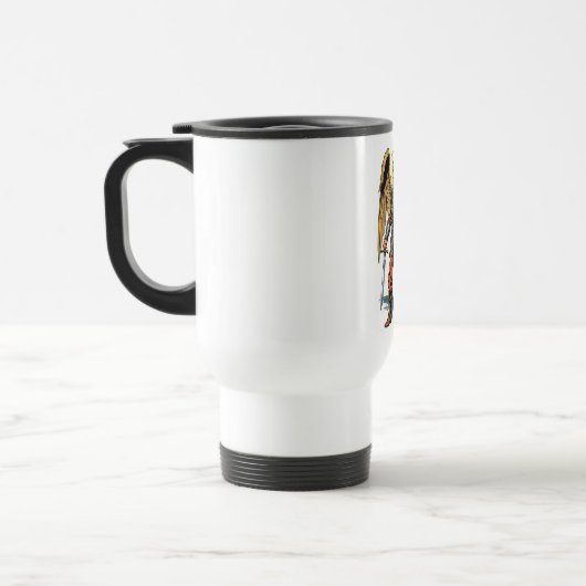 Retro Comic Style St Michael Travel Mug (Gauche)
