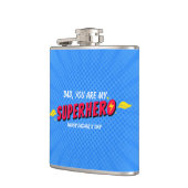 Retro Comic Superhero Vaderdag Heupfles (Links)