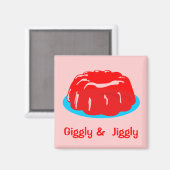 Retro  Comic Toon "Giggly & Jiggly" Magneet (Voorkant / Achterkant)
