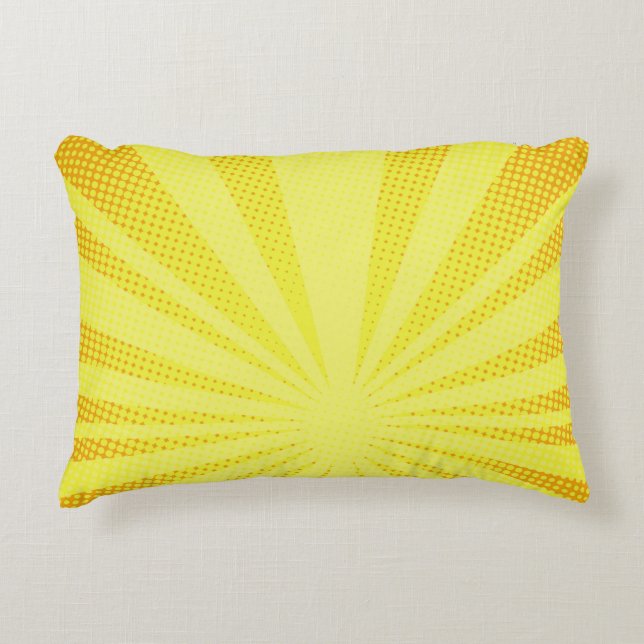 retro comic yellow background raster gradient half accent kussen (Voorkant)