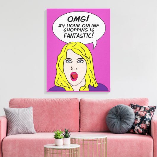 RETRO COMICS impression de toile enveloppée (Insitu(Salon))