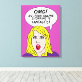 RETRO COMICS impression de toile enveloppée (Insitu (Plancher de Bois))