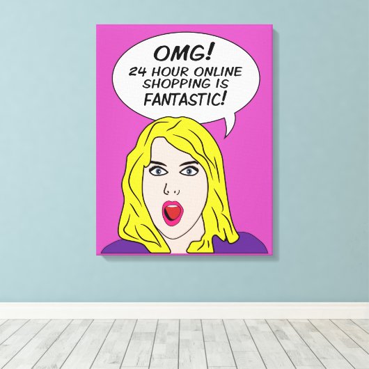 RETRO COMICS impression de toile enveloppée (Insitu (Plancher de Bois))