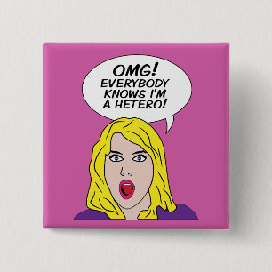 RETRO COMICS-knoppen Vierkante Button 5,1 Cm