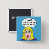 RETRO COMICS-knoppen Vierkante Button 5,1 Cm (Voorkant /achterkant)