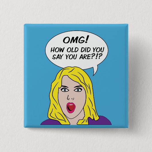 RETRO COMICS-knoppen Vierkante Button 5,1 Cm (Voorkant)