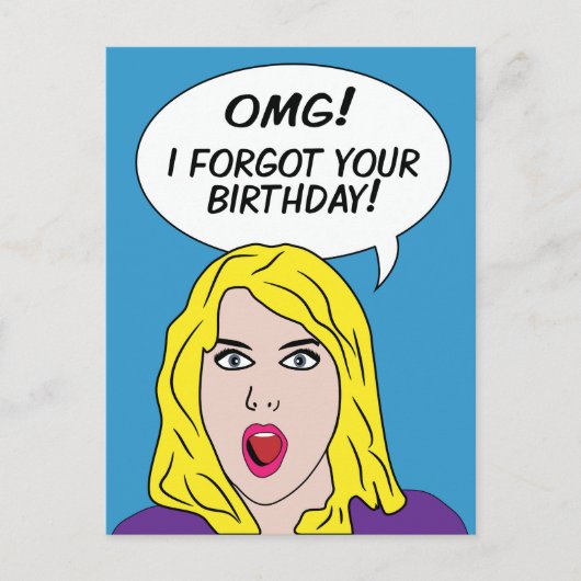 RETRO COMICS laat verjaardagsfeest briefkaart (Voorkant)