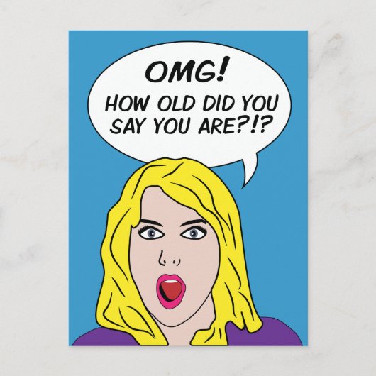 RETRO COMICS verjaardagsfeest briefkaart (Voorkant)