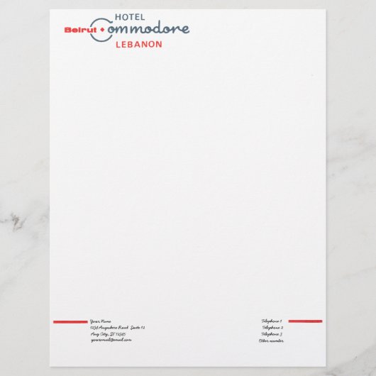 Retro Commodore Hotel Briefhoofd (Voorkant)