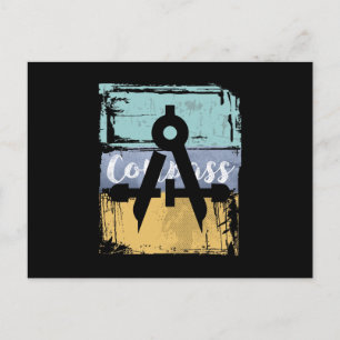 Retro Compass Architect Engineer Briefkaart