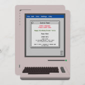 Retro Computer Funny Invitation d'anniversaire (Devant / Derrière)